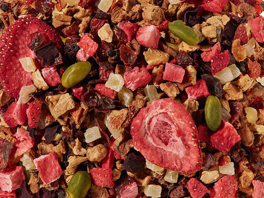 Früchteteemischung Erdbeere-Cremegebäck Erdbeer-Pistazien-Note aromatisiert, 1 kg