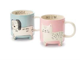 Becher "Monti & Leni" Steingut, 2-fach sortiert 0,4 l H 10,5 cm, Ø 8,6 cm