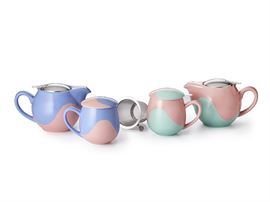 "Saara Duo" / Kräuterteetasse "Saara Duo" Porzellan, 3-teilig, grün-rosa