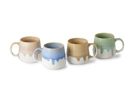 Becher "Kiano" New Bone China mit Reactive Glaze 4-fach sortiert 0,4 l H 9 cm, Ø 7,5 cm