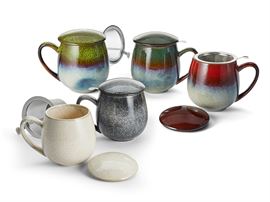 "Saara", Kräuterteetasse, Reactive Glaze / Kräuterteetasse "Saara", grau Steinzeug mit Reactive Glaze
