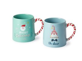Becher "Sweet Christmas" New Bone China, 2-fach sortiert 0,45 l H 9,8 cm, Ø 8 cm