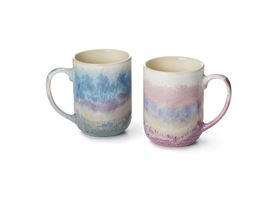Becher "Elsa" Steinzeug mit Reactive Glaze ,2-fach sortiert 0,5 l H 12 cm, Ø 8,5 cm