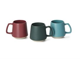 Becher "Belize" Steinzeug, matt, 3-fach sortiert 0,35 l H 8,8 cm, Ø 7,2 cm
