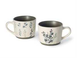 Becher "Amria" Steinzeug, matt 2-fach sortiert, 0,35 l H 8,5 cm, Ø 9,5 cm