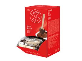 Spoon by Choc-o-lait Dunkle Schokolade mit Löffel, 60 Stück im Display à 33 Gramm