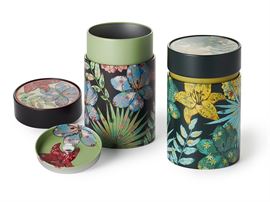 Dose "Rustic Flower", 150 g Weißblech, rund, Aromaverschlussdeckel 2-fach sortiert H 11,7 cm, Ø 7,5 cm