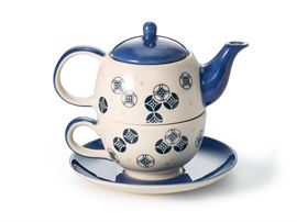 Tea-for-one Set "Ahri" Steinzeug, 4-teilig Kanne 0,4 l, Tasse 0,2 l Kanne: H 11,5 cm, Ø 5,5 cm Tasse: H 8 cm