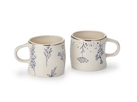 Becher "Meredith" Steinzeug mit Goldauflage, 2-fach sortiert 0,25 l H 8 cm, Ø 7,8 cm