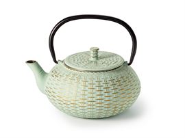 Kanne "Fuzhou" Gusseisen, mint-gold mit Edelstahlsieb, 0,8 l, China H 15 cm, Ø 8 cm