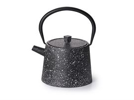 Kanne "Sheng" Gusseisen, schwarz-weiß mit Edelstahlsieb, 1 l H 11,5 cm, Ø 9,4 cm