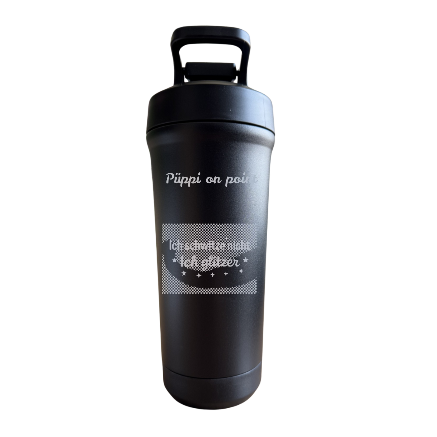 Teemando® individuell gravierter Premium Edelstahl Shaker mit deiner Wunschgravur 750ml, auslaufsicherer Deckel, Shaker-Ball, spülmaschinengeeignet für Proteinshakes, Fitness Diät Geschenk Bodybuilding