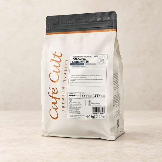 Kaffee Colombia Swiss Water Process in 1 kg Tüte, ganze Bohne entkoffeiniert – TEEMANDO Atelier