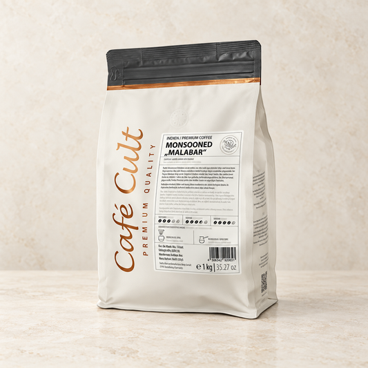 Kaffee India Monsooned Malabar in 1 kg Tüte, ganze Bohne – TEEMANDO Atelier