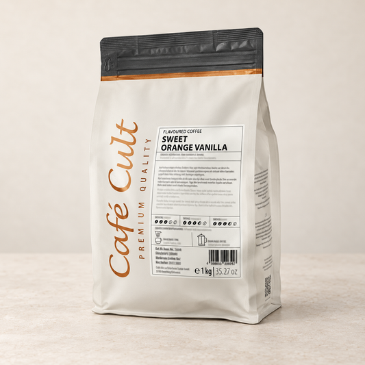 Kaffee Sweet Orange Vanilla in 1 kg Tüte, ganze Bohne aromatisiert – TEEMANDO Atelier