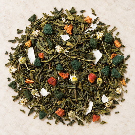 Grünteemischung Sencha Wunderbare Spirulina Aloe-Vera-Apfel-Note aromatisiert 1 kg – TEEMANDO Atelier