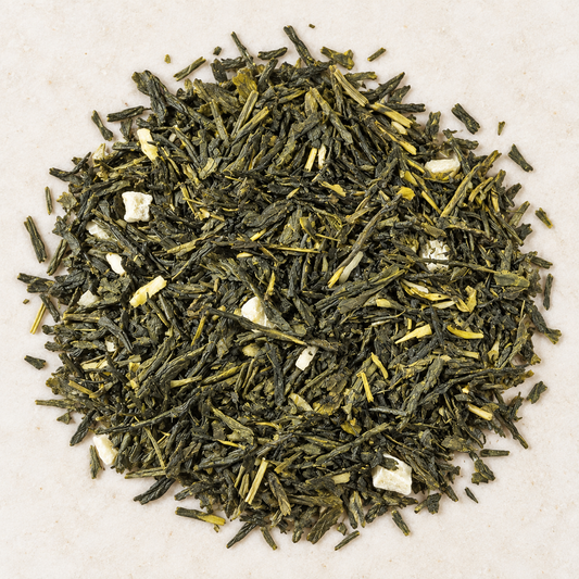 Grünteemischung Sencha Pina Colada Kokos-Ananas-Note aromatisiert 1 kg – TEEMANDO Atelier