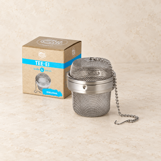 TEEMANDO Atelier – Tee-Ei "Netz" von Cha Cult, Edelstahl Ø ca. 6 cm