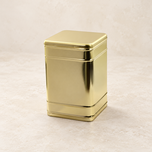 TEEMANDO Atelier – Vorratsdose "Edward" von Cha Cult, 1,5 kg mattgold, Scharnierdeckel