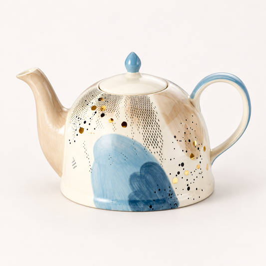 TEEMANDO Atelier – Kanne Belle, handbemalte Keramik mit Goldauflage