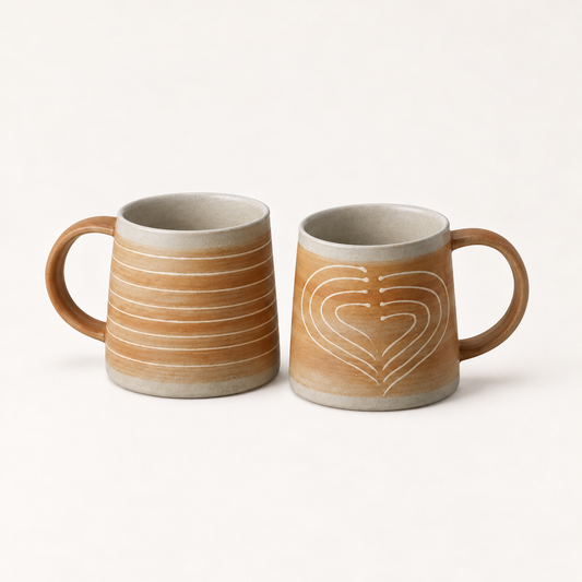 Becher Anik Steingut 2er-Set im TEEMANDO Atelier-Stil