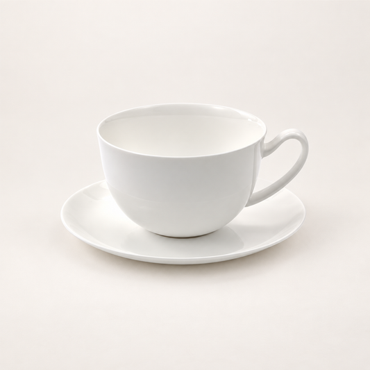 TEEMANDO Atelier-Hauptbild – Jumbotasse Sophie mit Untertasse, weiß