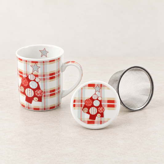 Kräuterteetasse Joel Porzellan, 3-teilig mit Edelstahlsieb, 0,25 l ChaCult