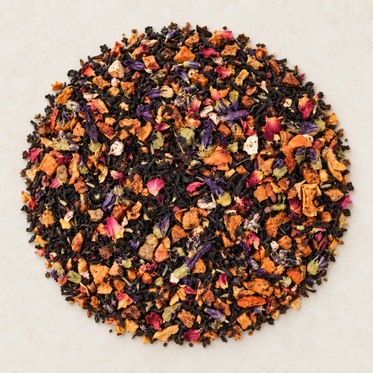 Schwarztee Aprikose Vanille Lavendel – Atelierbild