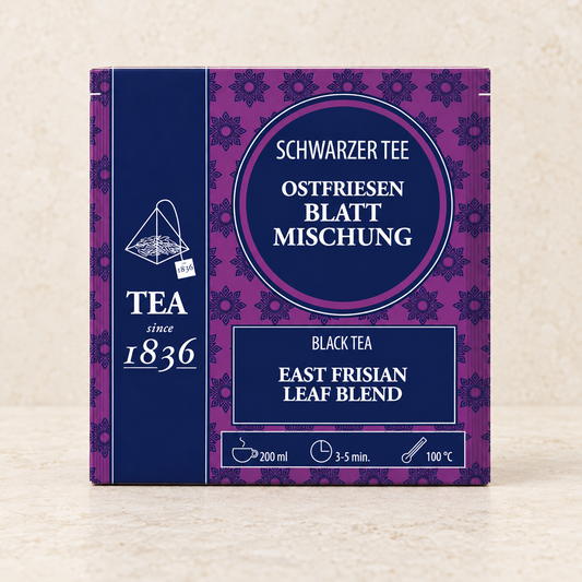 Schwarzer Tee Ostfriesen Blattmischung 50 Pyramidenbeutel – TEEMANDO Atelierbild