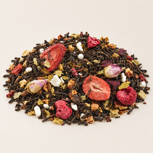 Schwarzteemischung Red Velvet Magic – Atelieraufnahme