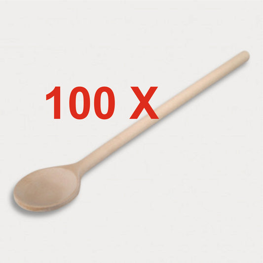 100x 25cm Holz-Kochlöffel rund handgefertigt aus Buchenholz