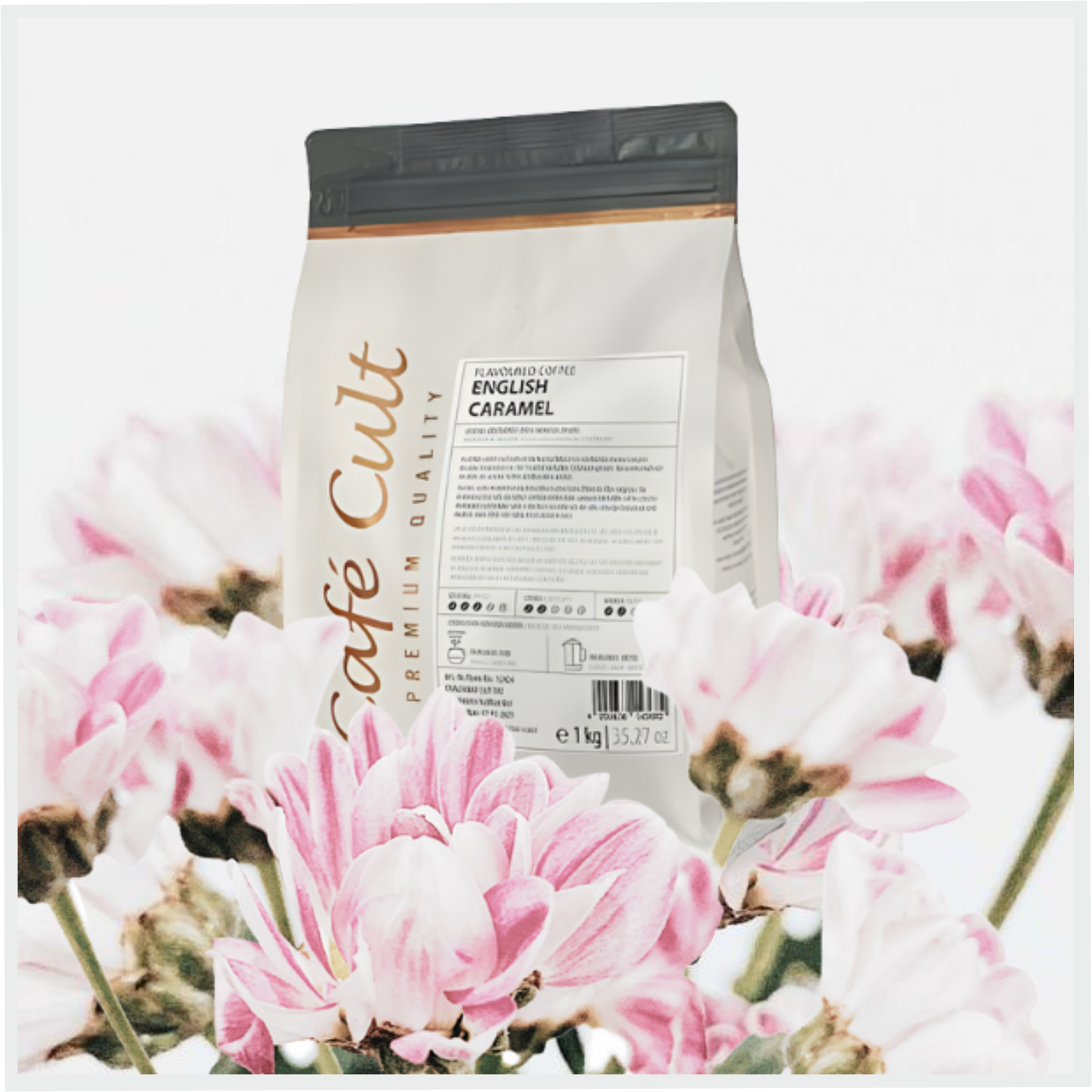 Kaffee "English Caramel" in 1 kg Tüte, ganze Bohne, aromatisiert