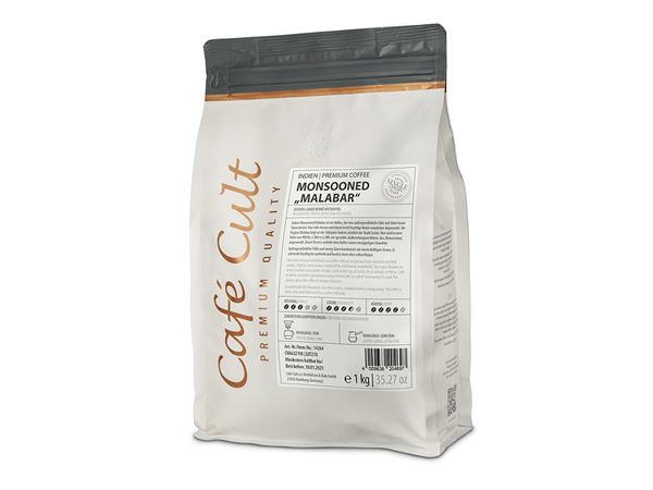 Kaffee India Monsooned Malabar in 1 kg Tüte, ganze Bohne