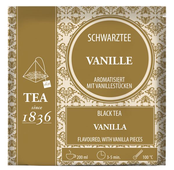 Schwarztee Vanille aromatisiert 50 Pyramidenbeutel