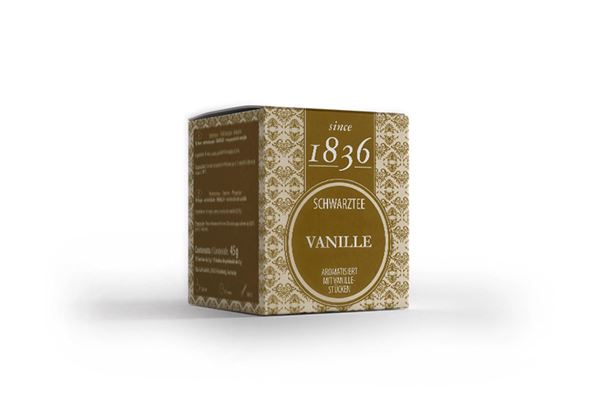 Schwarztee Vanille aromatisiert 50 Pyramidenbeutel im Sachet à 3 g