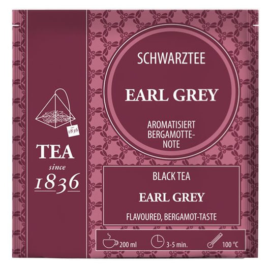 Schwarztee Earl Grey Bergamotte-Note aromatisiert 50 Pyramidenbeutel