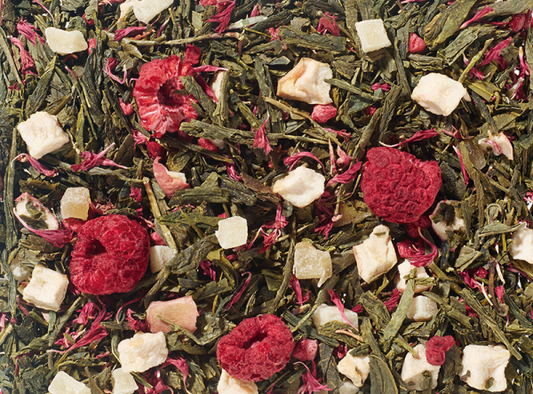 Grünteemischung Himbeertörtchen Himbeer-Sahne Note aromatisiert 1 kg