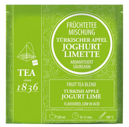 Früchteteemischung Türkischer Apfel Joghurt-Limette aromatisiert 50 Pyramidenbeutel