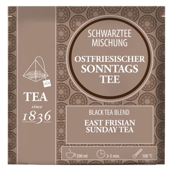 Schwarzteemischung Ostfriesischer Sonntagstee 50 Pyramidenbeutel im Sachet à 3 g