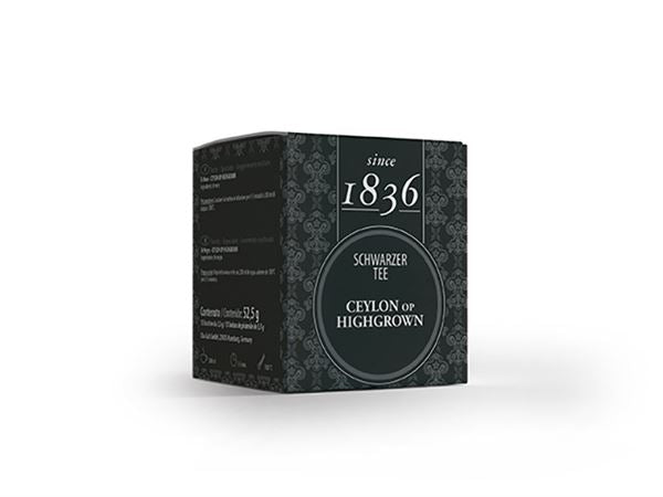 Schwarzer Tee Ceylon OP Highgrown 50 Pyramidenbeutel im Sachet à 3,5 g