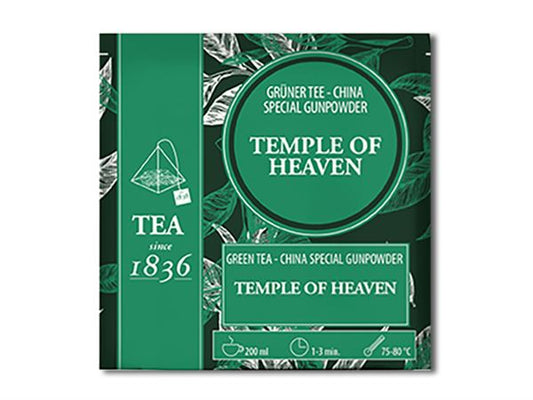 Grüner Tee China Special Gunpowder Temple of Heaven 50 Pyramidenbeutel