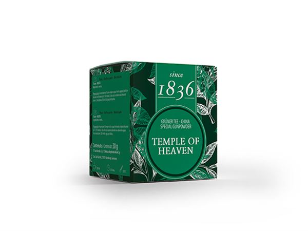 Grüner Tee China Special Gunpowder Temple of Heaven 50 Pyramidenbeutel im Sachet à 3 g