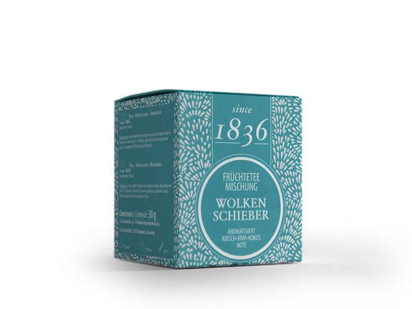 Früchteteemischung Wolkenschieber (Kirsch-Kiwi-Kokos-Note) aromatisiert 50 Pyramidenbeutel im Sachet à 4,5 g