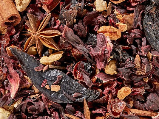 Früchteteemischung Plum & Spice Pflaume-Baharat-Note aromatisiert