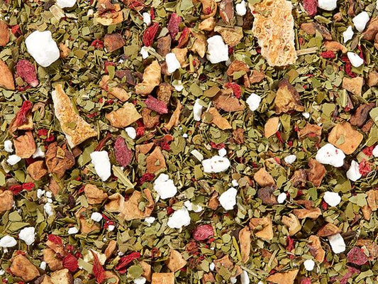 Früchteteemischung mit Mate Mate-Granate Granatapfel-Note aromatisiert