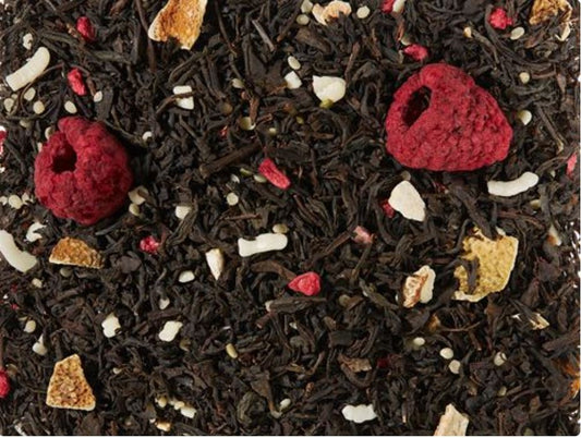 1 kg Schwarzteemischung Hanf Himbeere-Zitronen Torte Himbeer-Zitronen-Note aromatisiert