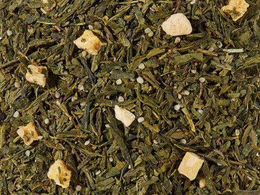 Grünteemischung Zarter Pfirsich Hanf Pfirsich-Note aromatisiert 1 kg