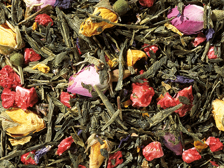 Grünteemischung Sencha Frühjahrstee Himbeer-Note aromatisiert