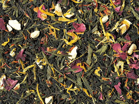 Schwarz-Grünteemischung Perle der Nacht Jackfruit-Mandel-Note aromatisiert