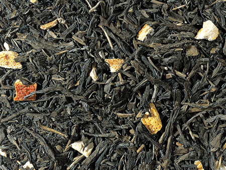 Grünteemisch. China Sencha entkoffeiniert Earl Grey aromatisiert